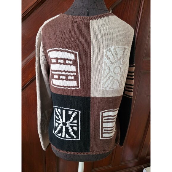 Hampton Isles By Jacs Patchwork Cardigan M 100% Cotton - Picture 5 of 8